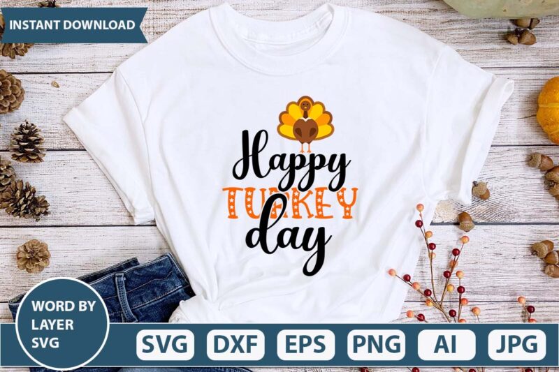 Happy turkey day thanksgiving t-shirt design