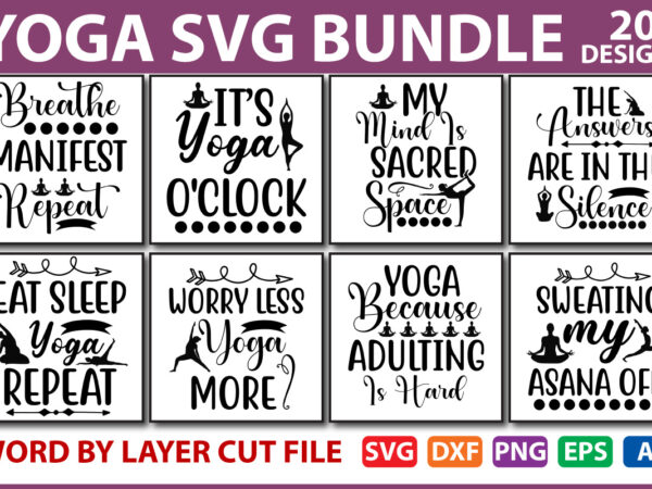 Yoga svg bundle vol.2 t shirt design template