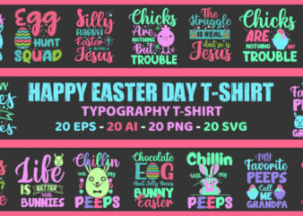 Easter day t shirt design , 20 Easter day typography t shirt design bundle, Easter bunny t shirt design, Happy easter day t shirt design with easter graphics, Easter eps
