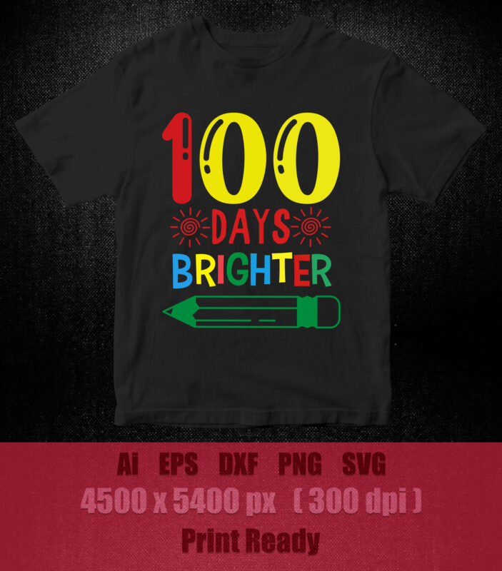 100 Days Brighter 100 Hearts SVG, 100 Days Brighter Svg, 100th Day of