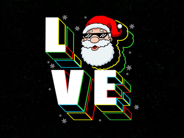 Santa in love t shirt template vector