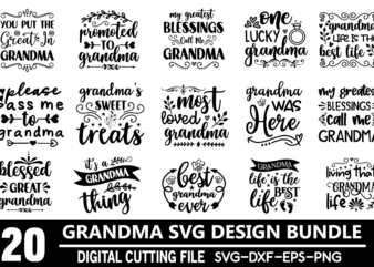 Grandma Svg Bundle commercial use Files for Cricut Silhouette t shirt design template