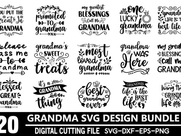 Grandma svg bundle commercial use files for cricut silhouette t shirt design template