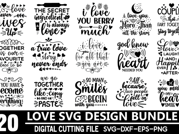 Love svg bundle cut file for shirt t shirt vector graphic