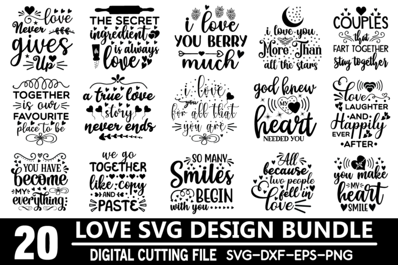 Love SVG Bundle cut file for shirt