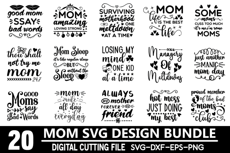 Mom Svg Bundle vector t-shirt designs - Buy t-shirt designs