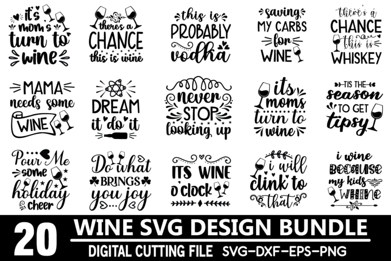 Wine SVG Bundle vector graphic