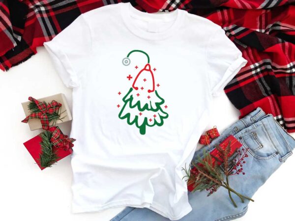 Christmas nurse tree gift diy crafts svg files for cricut, silhouette sublimation files t shirt vector file