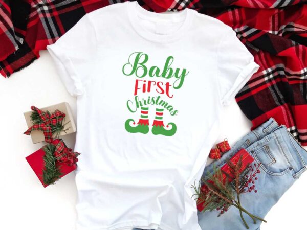 Baby first christmas elf gift diy crafts svg files for cricut, silhouette sublimation files t shirt template