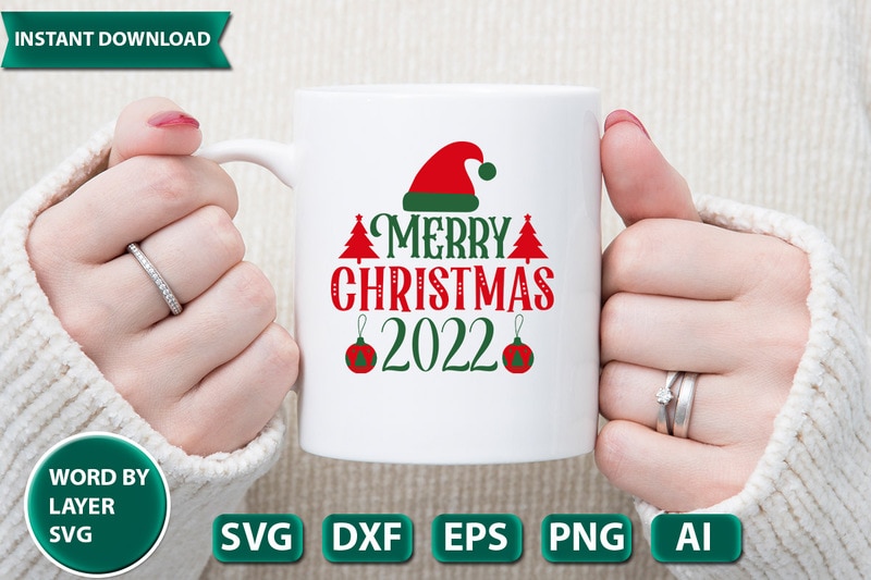 MERRY CHRISTMAS 2022 SVG Vector for t-shirt - Buy t-shirt designs