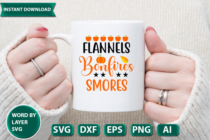 flannels bonfires smores SVG Vector for t-shirt