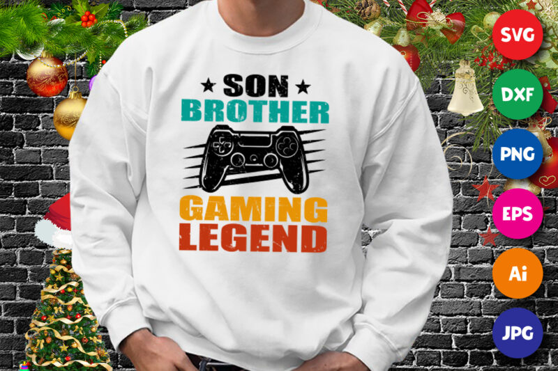 Son Brother Gaming Legend, Gamer Partners Shirt, brother shirt print template