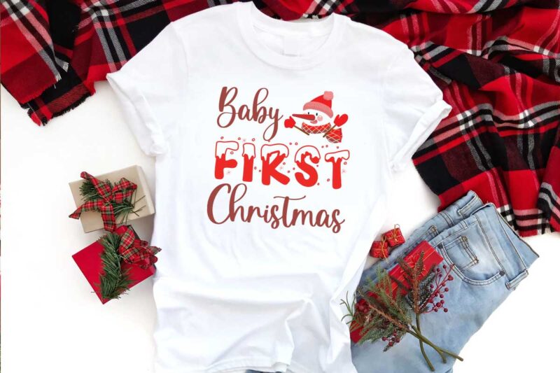 Christmas Gift Idea, Baby 1st Christmas Cute Snowman Diy Crafts Svg Files For Cricut, Silhouette Sublimation Files