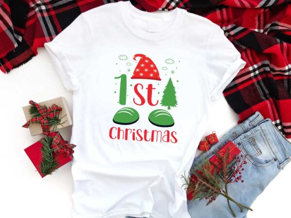 Merry christmas gift, 1st christmas for baby diy crafts svg files for cricut, silhouette sublimation files t shirt designs for sale