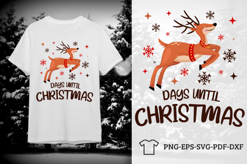 Days Until Christmas Reindeer Vector SVG Diy Crafts Svg Files For Cricut, Silhouette Sublimation Files