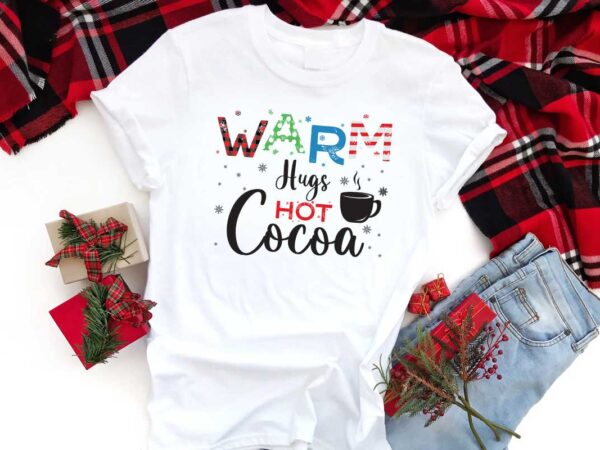 Warm hugs hot cocoa gift idea diy crafts svg files for cricut, silhouette sublimation files t shirt design for sale