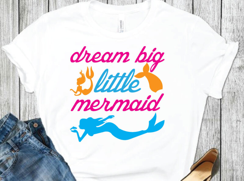 Mermaid svg bundle t shirt designs for sale