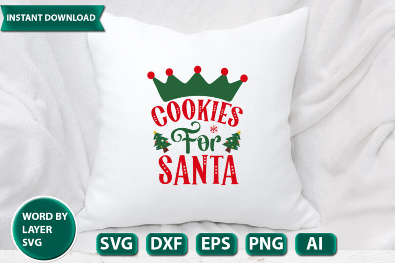 COOKIES FOR SANTA SVG Vector for t-shirt