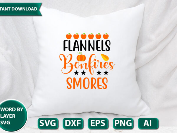 Flannels bonfires smores svg vector for t-shirt