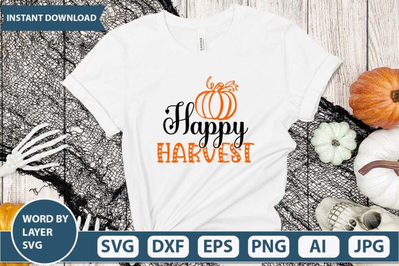 Happy harvest svg vector for t-shirt design