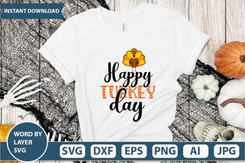 Happy turkey day thanksgiving t-shirt design