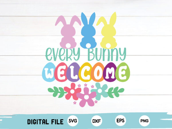 Every bunny welcome vector clipart