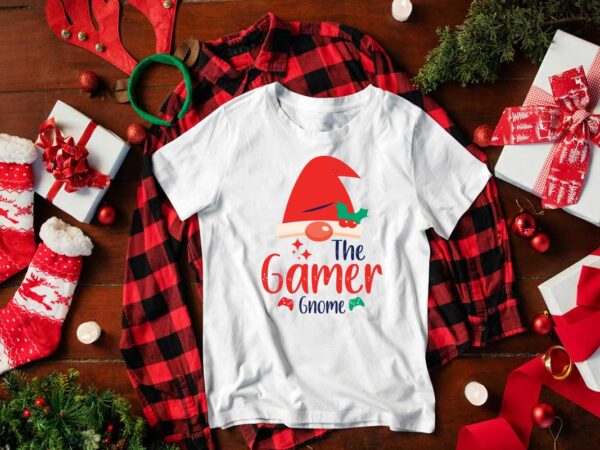 Christmas gift, the gamer gnome diy crafts svg files for cricut, silhouette sublimation files t shirt vector file