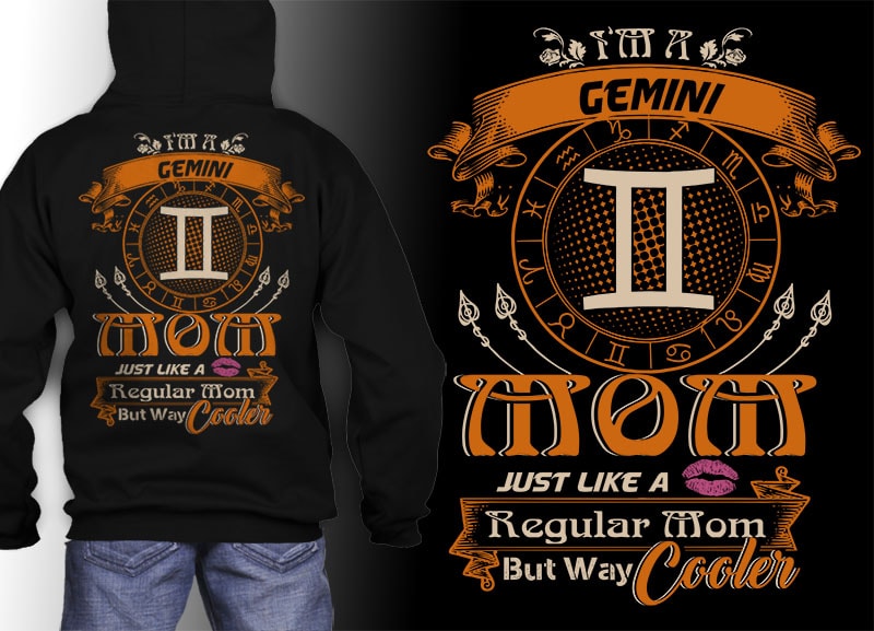 12 zodiac mom birthday bundle Many color tshirt design psd file editable text and layer zodiac#8 UPDATE