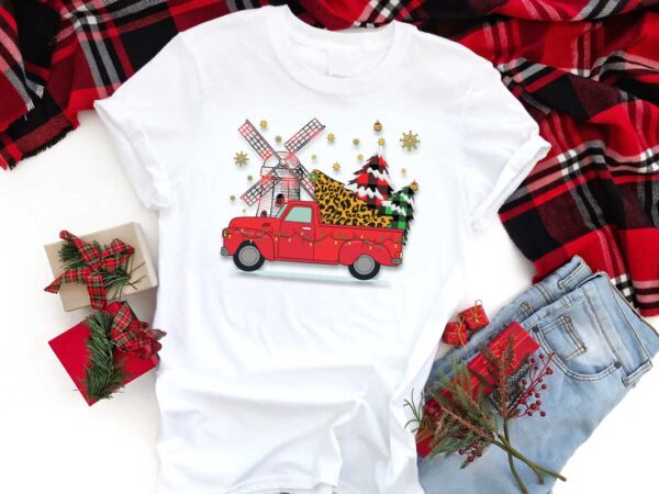 Christmas red truck silhouette svg diy crafts svg files for cricut, silhouette sublimation files t shirt vector file