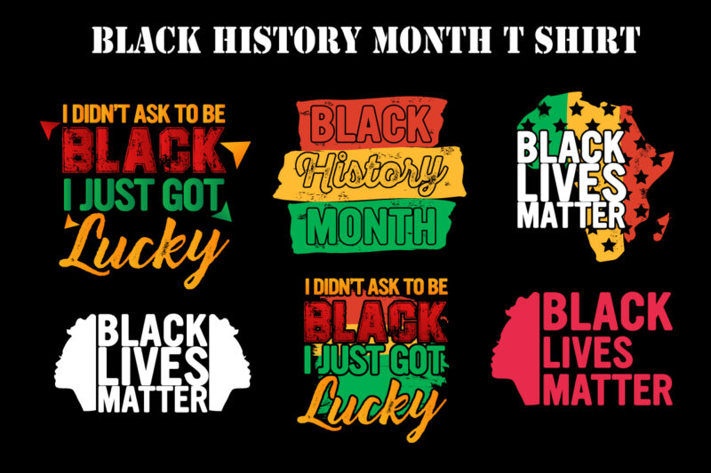 6 Black history month t shirt design bundle