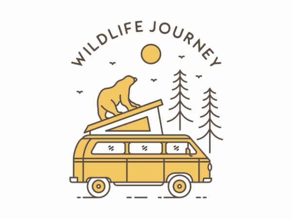 Wildlife journey 2 t shirt design for sale