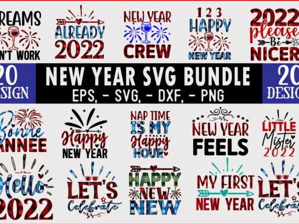 New year sublimation svg design bundle