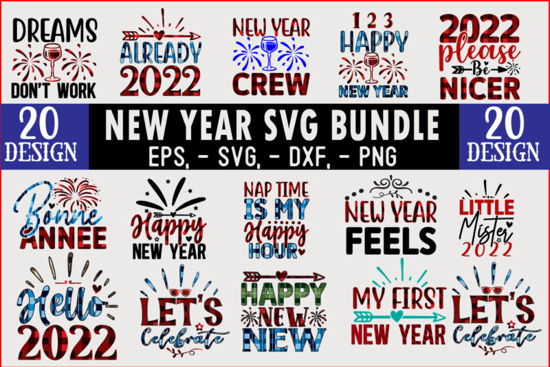 New Year sublimation SVG design Bundle