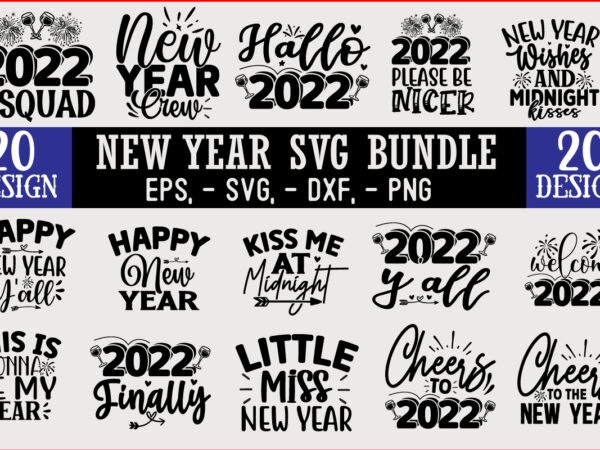 New year svg t shirt design bundle