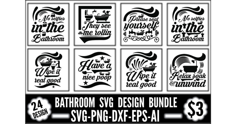 Bathroom SVG Design Bundle