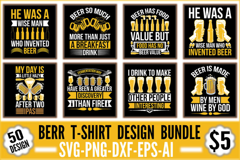 Beer T-shirt Design Bundle