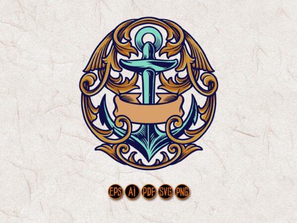 Anchor Design Vector Art PNG, Anchor Logo Design Vector, Sign