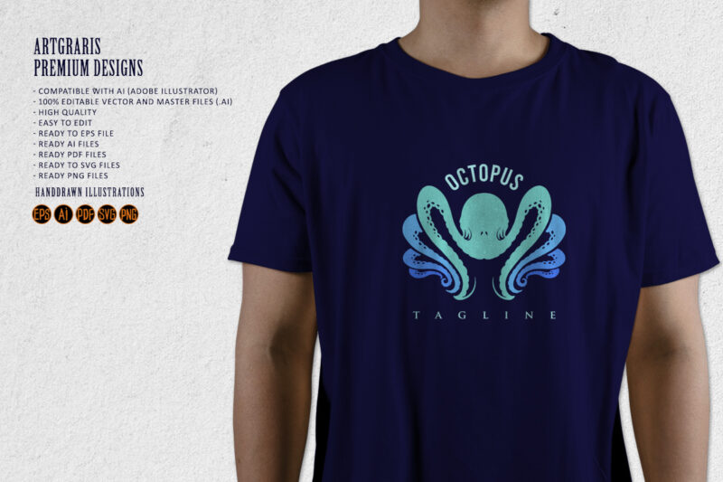 Modern Octopus Silhouette Modern Logo