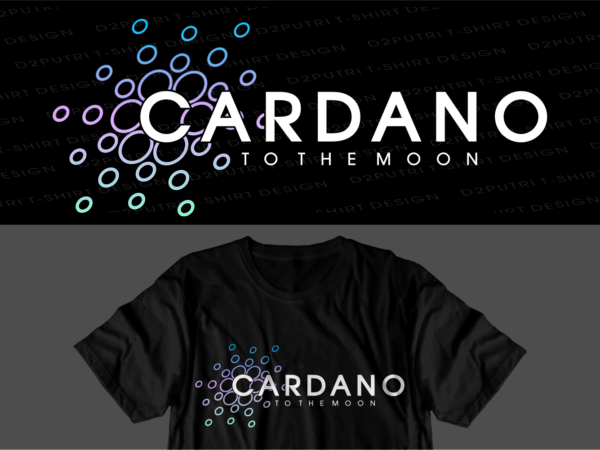 Crypto cardano t shirt design svg graphic vector, ada cryptocurrency logo