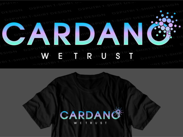 Crypto cardano t shirt design svg graphic vector, ada cryptocurrency logo