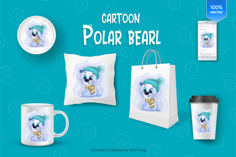 Cartoon polar bear.