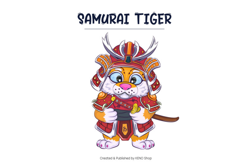 Cartoon samurai tiger.