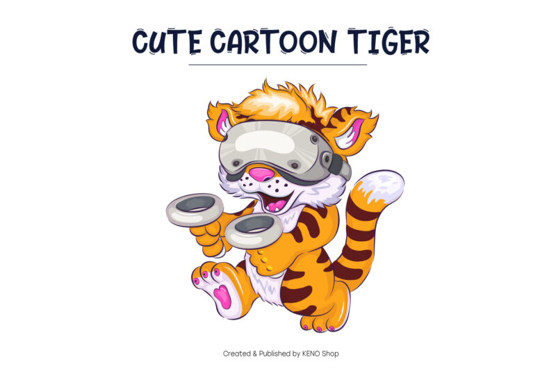 Cartoon tiger and virtual glasses.