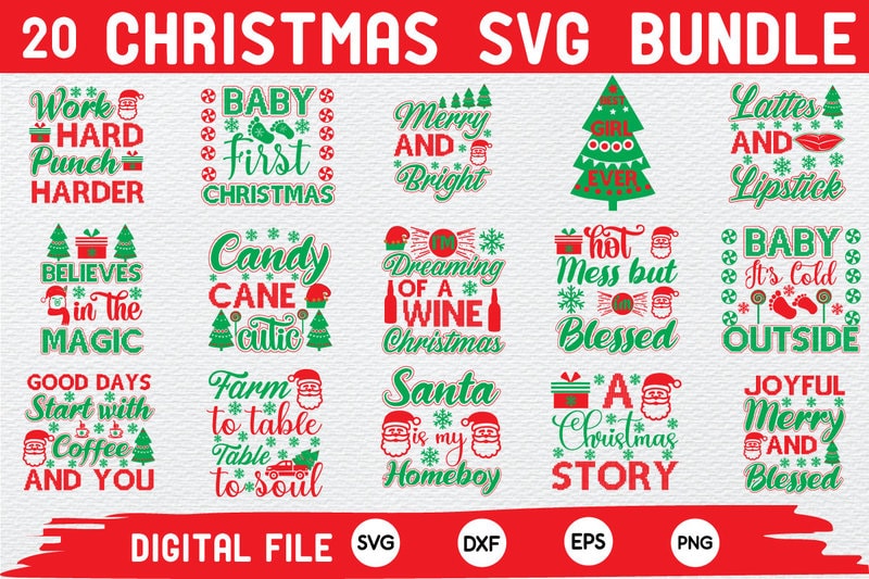 Christmas Svg Bundle cut file commercial use svg files for Cricut ...