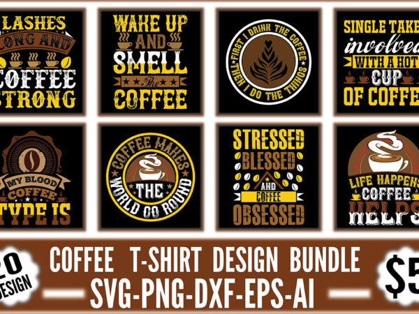 Coffee t-shirt design bundle