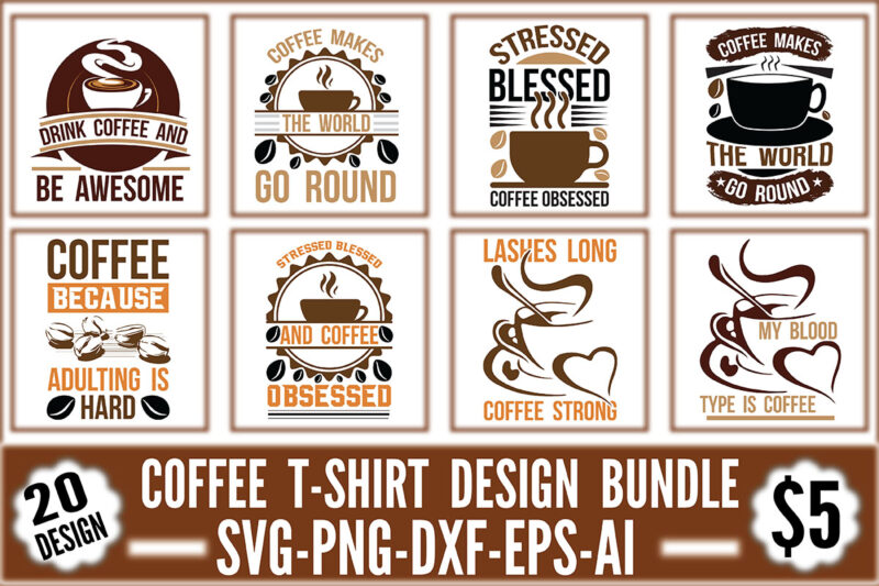 Coffee T-shirt Design Bundle