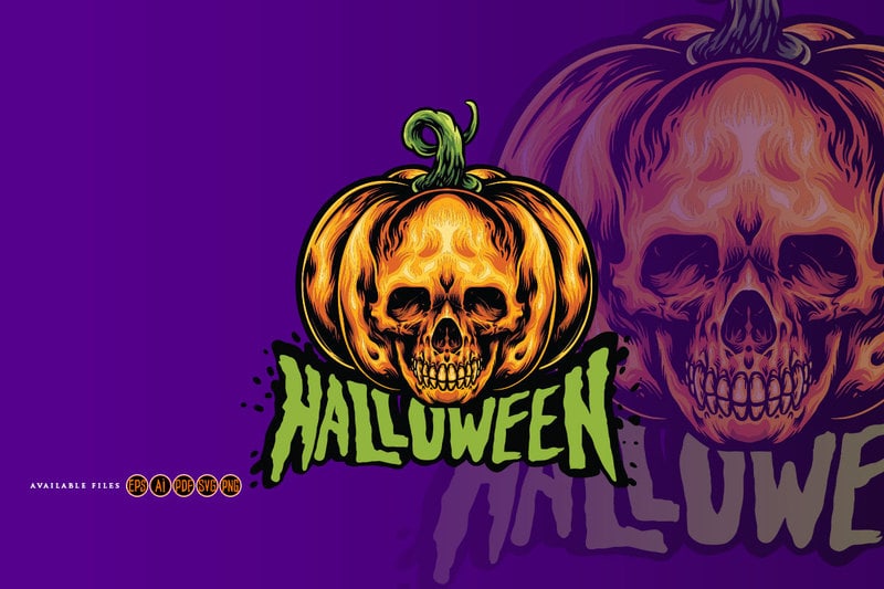 Halloween jack o lantern pumpkin skull - Buy t-shirt designs