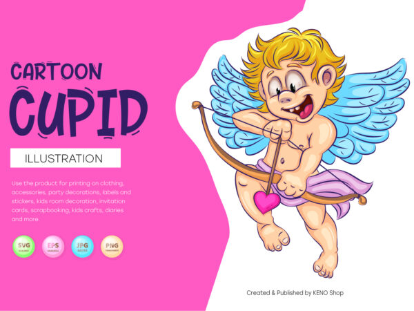 Cute cartoon cupid. t shirt vector file