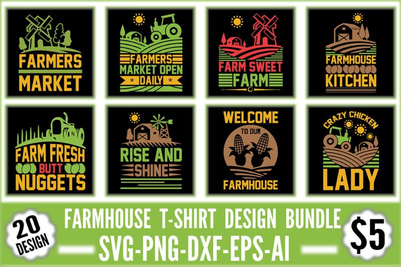 Farmhouse T-shirt Design Bundle