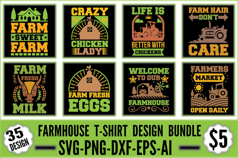 Farmhouse T-shirt Design Bundle